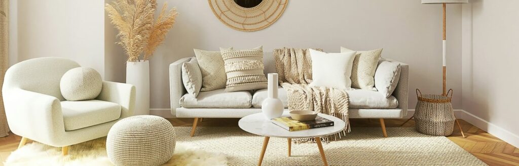 Een warme woonkamerinrichting