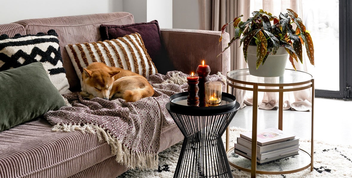 Direct herfstsfeer in huis met Warme kleuren, texturen en licht